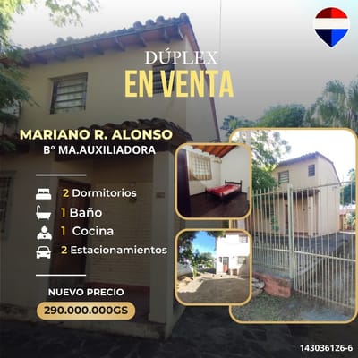 Vendo duplex en mariano roque alonso