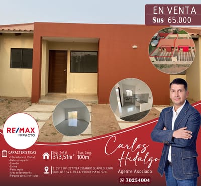 CASA EN VENTA Z/VILLA 1ERO DE MAYO 8VO ANILLO