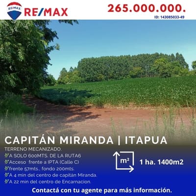 Vendo terreno en capitan mira da