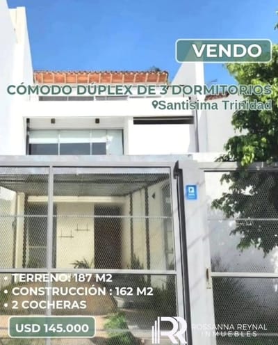 VENDO CÓMODO DÚPLEX DE 3 DORMITORIOS EN EL CORAZÓN DEL  BARRIO TRINIDAD