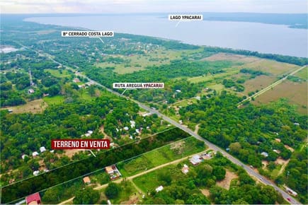 VENDO AMPLIO TERRENO DE 5HAS. SOBRE LA RUTA AREGUA - YPACARAI ZONA COSTA LAGO