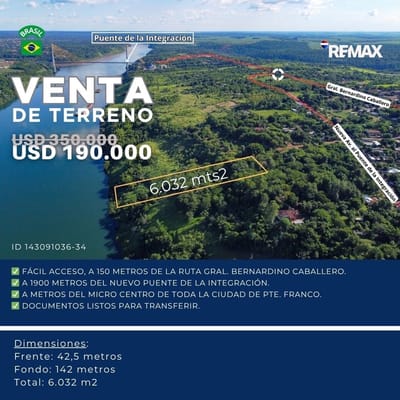 Vendo terreno en presidente franco