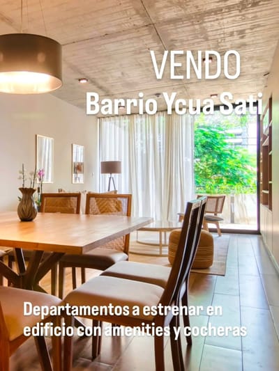EXCLUSIVOS DEPARTAMENTOS A ESTRENAR EN YCUA SATÍ, LUJO, CONFORT Y  AMENIDADES PREMIUM TE ESPERAN !