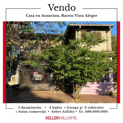 CASA EN VENTA - ASUNCION BARRIO VISTA ALEGRE