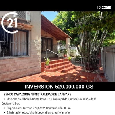 VENDO CASA EN LAMBARÉ 