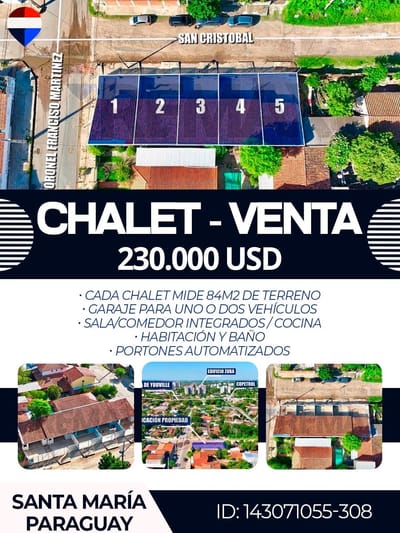 Vendo 5 chalet en fernando de la mora