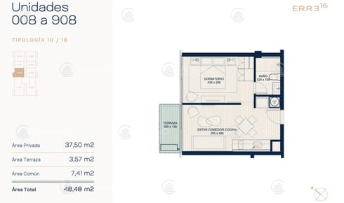 Apartamento monoambiente en venta - Roosevelt, Punta del Este