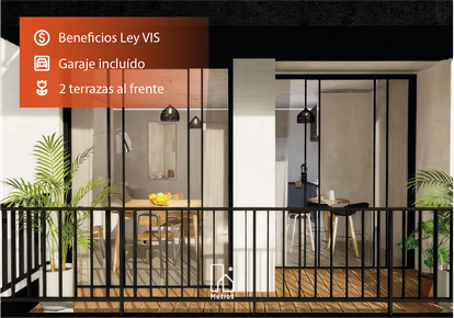 Venta Apartamento 2 Dormitorios Cordón - 2 terrazas al frente - Ley VIS - Ubicación excepcional - Piso Alto - Garaje