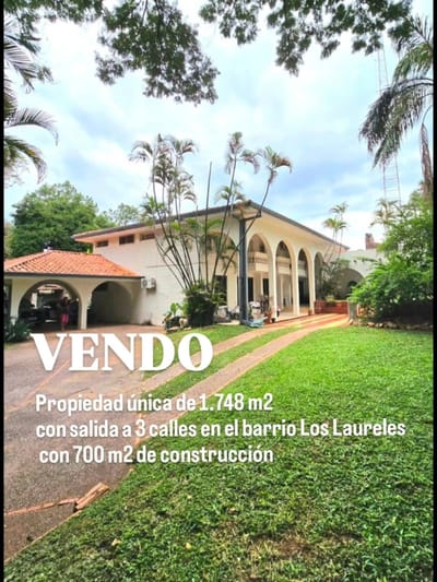 VENDO PROPIEDAD UNICA DE 1748 M2 CON GRAN POTENCIAL DE INVERSIÓN EN EL BARRIO LOS LAURELES
