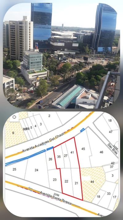 VENDO importante Propiedad de 3.000 m2. Sobre las Av. STA TERESA Y AVIADORES DEL CHACO.Zona Galería