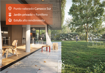 Venta Carrasco Sur Apartamento 4 dormitorios - Jardín NorOeste + Parrillero - Gran living comedor + Estufa - Seguridad