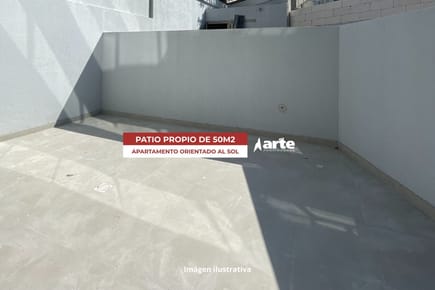 Venta de apartamento de 1 dormitorio en la blanqueada con 50m2 de patio