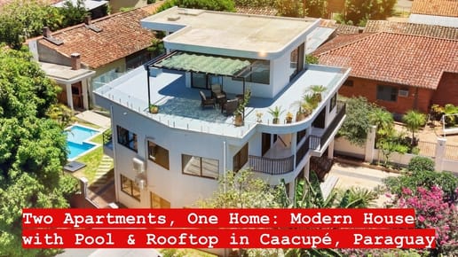 Dos departamentos, un hogar: Casa moderna con piscina y rooftop en Caacupé