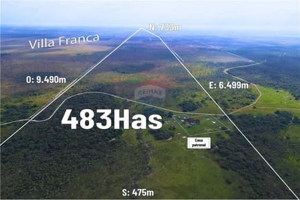 ESTANCIA DE 4.830.000 M2 DE TERRENO EN VILLA FRANCA EN VENTA