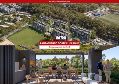 Venta de apartamento de 2 dormitorios sobre el parque con barbacoa propia