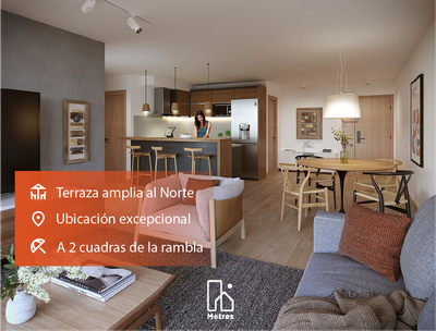 Venta Apartamento 1 Dormitorio Pocitos - Terraza Norte - A 2 cuadras de la rambla - Garaje opcional