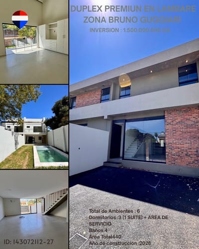 VENDI DUPLEX A ESTRENAR EN LAMBARE