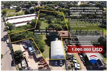 VENTA DE Importante Terreno sobre ACCESO SUR, ÑEMBY!!!