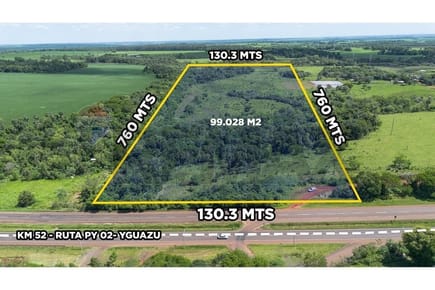 VENDO 10 HECTÁREAS SOBRE PY02 YGUAZU KM 52 A.S.C.M
