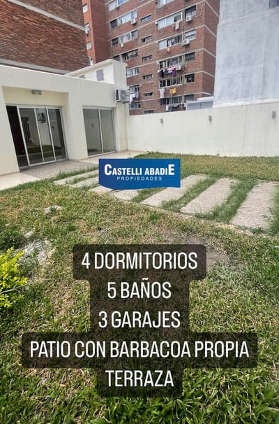 VENTA en Punta Carretas | 4 Dormitorios | Patio con Barbacoa  | 3 Garajes