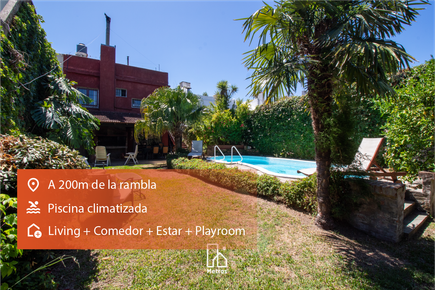 Venta Casa Punta Gorda 4 Dormitorios - Jardín + Piscina - Constr. tradicional - A 200m de la rambla