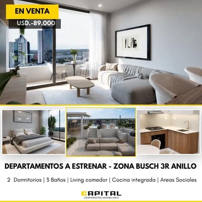 Departamentos en pre venta zona Busch y 3er anillo