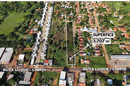 AMPLIO TERRENO SOBRE RUTA PRINCIPAL EN LUQUE MORA CUE EN VENTA