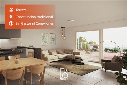 Venta Apartamento 1 Dormitorio Punta Carretas - Terraza - Construcción tradicional de calidad