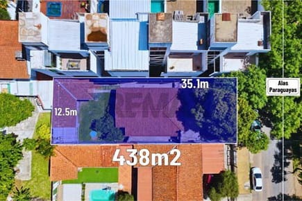 Vendo Terreno de  438 M2 a 1 cuadra de Eusebio Ayala en Asunción 