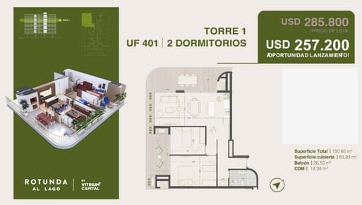 INVERSIÓN EXCLUSIVA: APARTAMENTO DE LUJO EN POZO, 2 DORMITORIOS CON TERRAZA Y VISTAS AL LAGO CALCAGNO, CIUDAD DE LA COSTA.