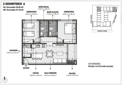 Exclusivo Departamento en Pozo de 2 Dormitorios - Solana Colman