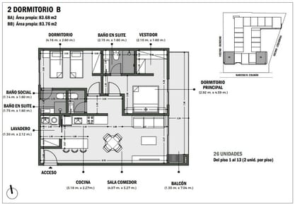 Departamento Exclusivo en Pozo de 2 Dormitorios - Solana Colman