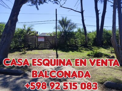 Casa Esquina Con Gran Parque En Balconada La Paloma Rocha Uruguay 
