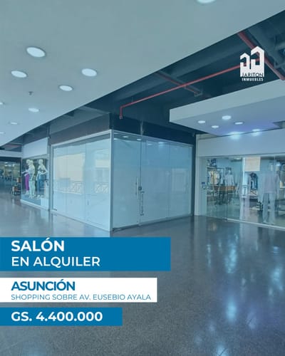 Salón comercial estratégico en Shopping sobre Eusebio Ayala ✨