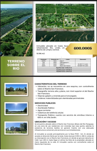 Vendo terreno ubicado en costa azul limpio