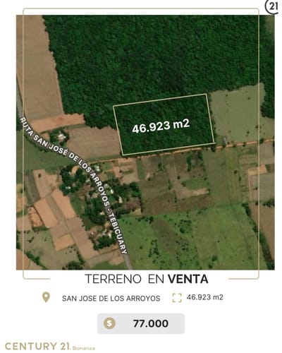 Terreno en venta en San José de los Arroyos – Caaguazú