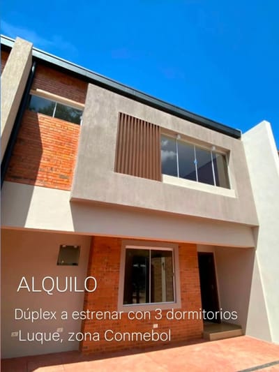 ALQUILO DUPLEX A EXTRENAR CON 3 DORMITORIOS EN LUQUE ZONA CONMEBOL