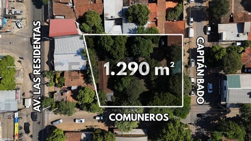 Terreno Esquinero de 1.290m² en Venta en Zona Céntrica de Luque, Capitán Bado casi Comuneros, Central G 2.451.000.000. Ideal para Emprendimientos Habitacionales o Comerciales con Excelente Conectividad.