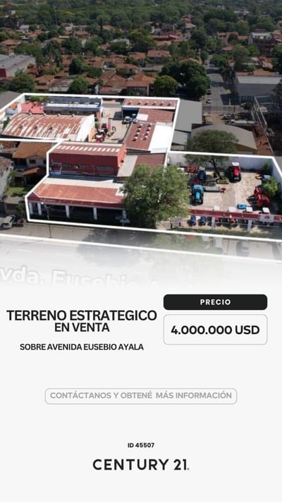 Terreno estratégico sobre Av. Eusebio Ayala – 4.357 m² 
