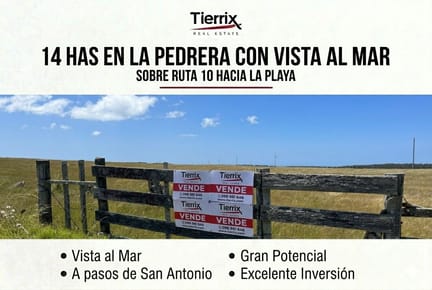 VENTA CHACRA CON VISTA AL MAR 14 HECTÁREAS EN LA PEDRERA / SAN ANTONIO