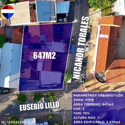 En venta propiedad en esquina sobre Lilio, barrio Ycua Sati