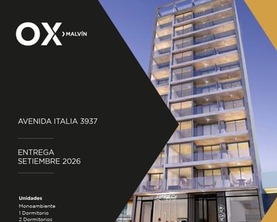 VENTA A ESTRENAR SETIEMBRE 2026, EDIFICIO OX MALVIN, MONO AMBIENTES, 1 DORMITORIO Y 2 DORMITORIOS, COCHERAS