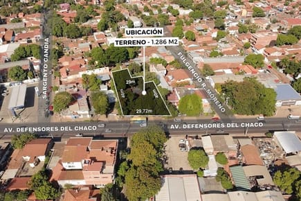 VENDO TERRENO SOBRE LA AVDA DEFENSORES DEL CHACO- FDO DE LA MORA