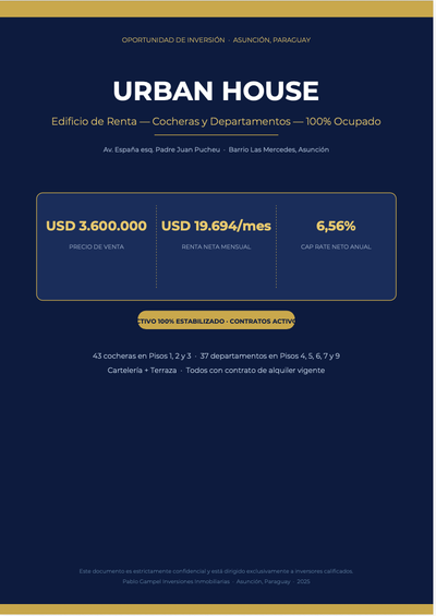 VENTA - Edificio de departamentos + cocheras con renta 100% activa