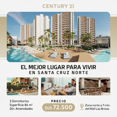 DEPARTAMENTOS DE 1,2 y 3 DORMITORIOS EN PRE VENTA DE LUJO EN TORRES TRI