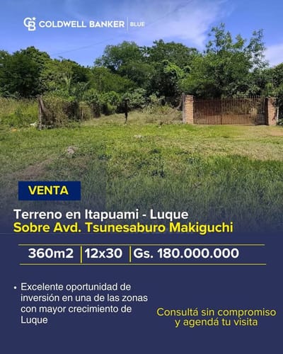 ¡TERRENO EN VENTA - ITAPUAMI, LUQUE!