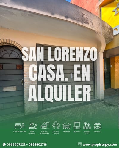 AMPLIA CASA EN ALQUILER - SAN LORENZO