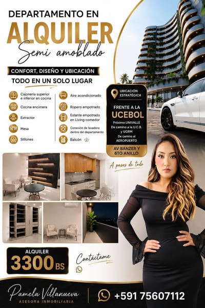 Departamento en alquiler Semi amoblado