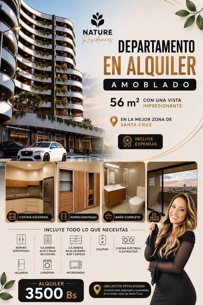 DEPARTAMENTO EN ALQUILER AMOBLADO  DE  56 m2 CON UNA VISTA IMPRESIONANTE