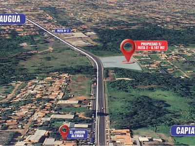 Vendo terreno sobre ruta 2 capiata